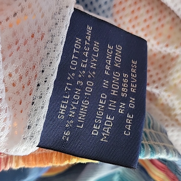 Faconnable Mens Swimtrunks Bathing Suit Multi Color Stripped Pattern Size L - Picture 6 of 10